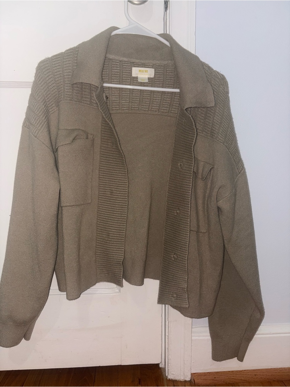Anthropologie Olive-Taupe Utility Knit Jacket